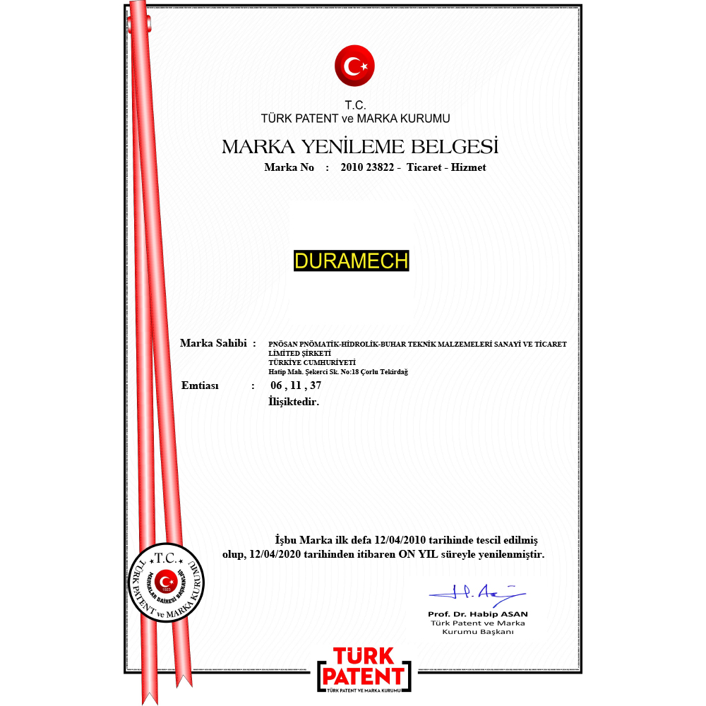 Trademark Registration Certificate - Duramech