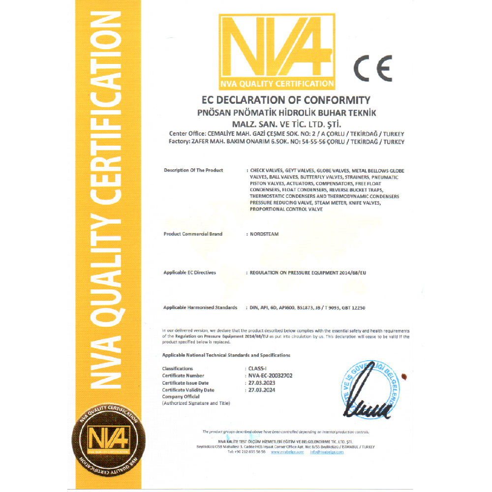 NVA Quality Certificate