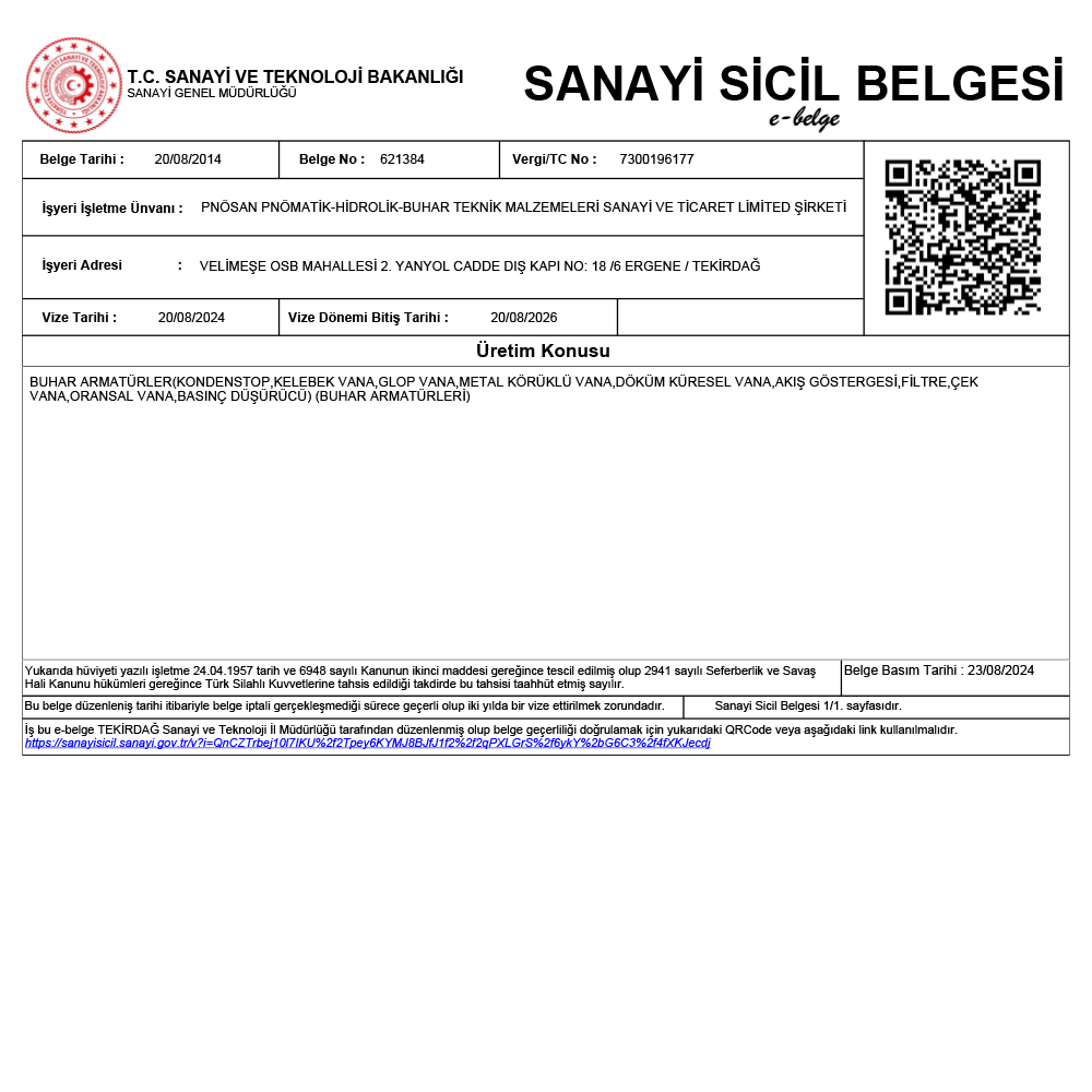 Industry Registration Certificate