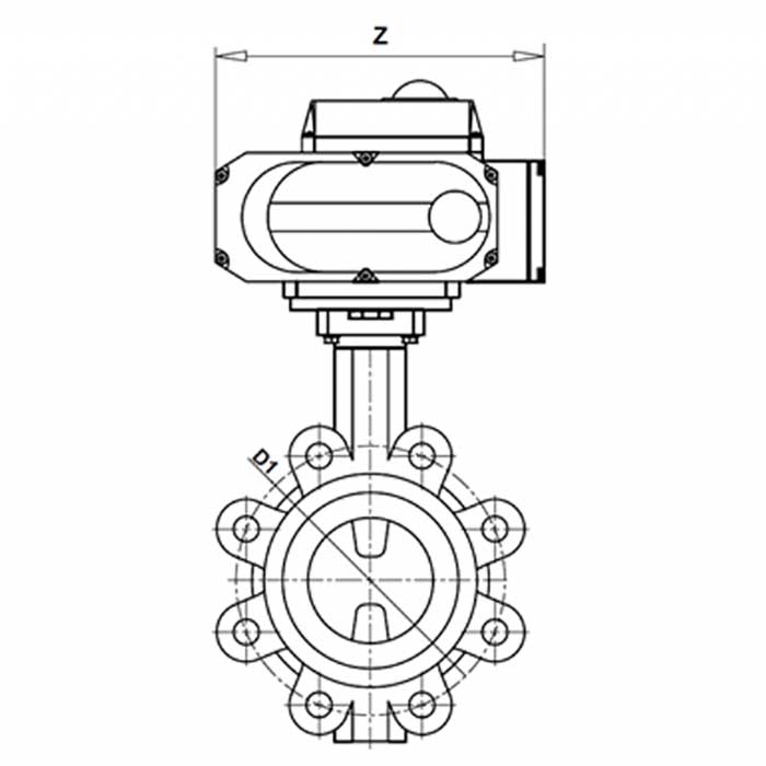 LUG TYPE BUTTERFLY VALVES WITH ELECTRİC ACTUATOR